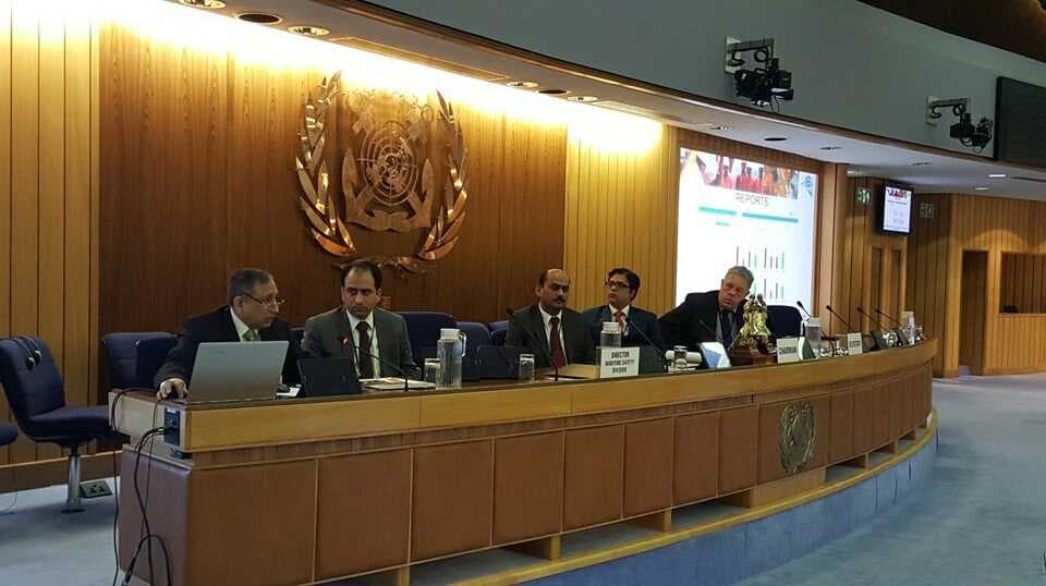 GlobalMET representatives Capt. Pradeep Chawla, Capt. Vinayak Mohla and Tim Wilson making a presentation at IMO HTW 2016. GlobalMET actively participates at the IMO and is in several IMO subcommittees.