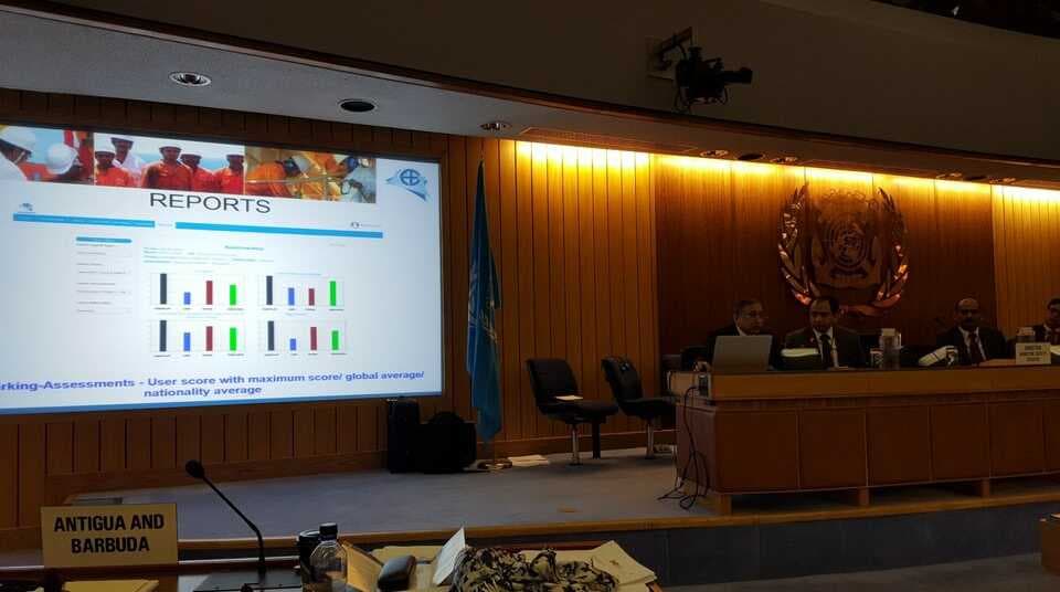 GlobalMET representatives Capt. Pradeep Chawla, Capt. Vinayak Mohla and Tim Wilson making a presentation at IMO HTW 2016, on the SSTP-Structured shipboard training program. GlobalMET actively participates at the IMO and is in several IMO subcommittees.